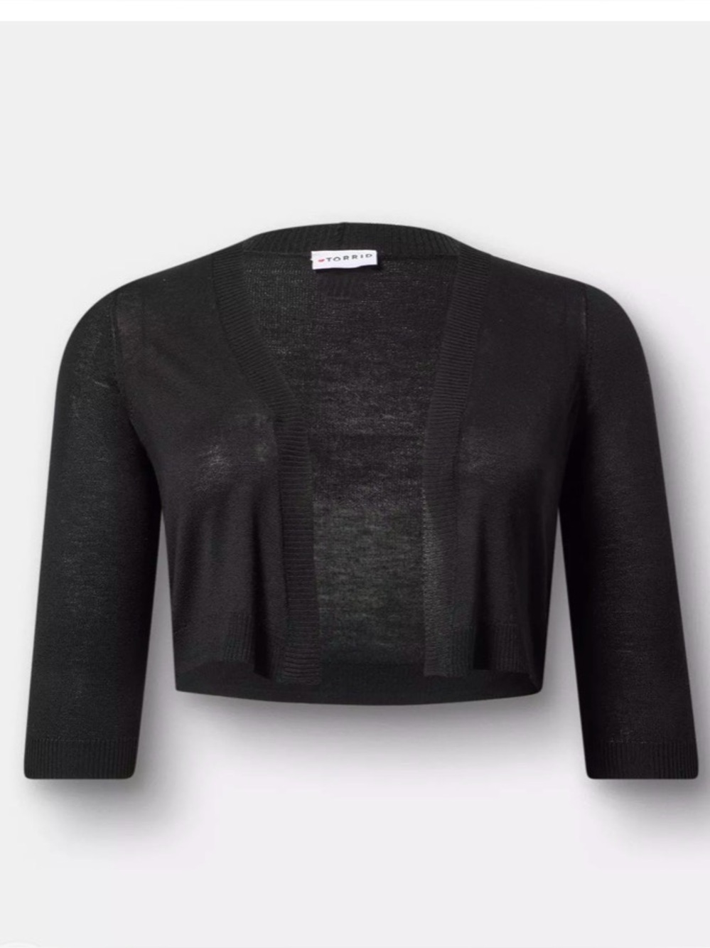 torrid Black Cropped Open-Front Shrug Cardigan 4X